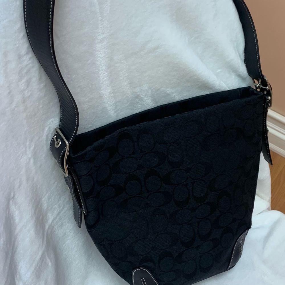Coach Signature Canvas & Leather Bucket Bag